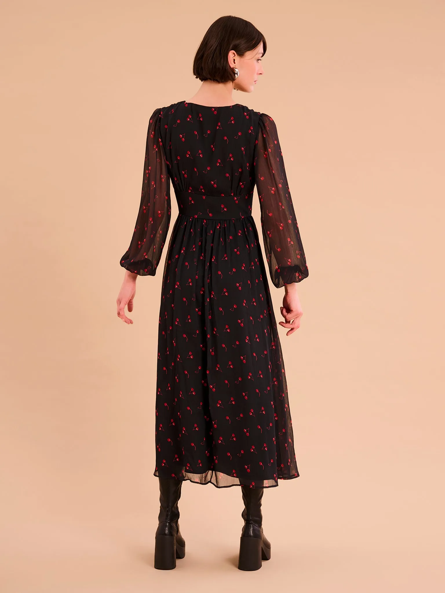 Gabriella Dress in Cherry Print sold by Omnes product image thumbnail 3