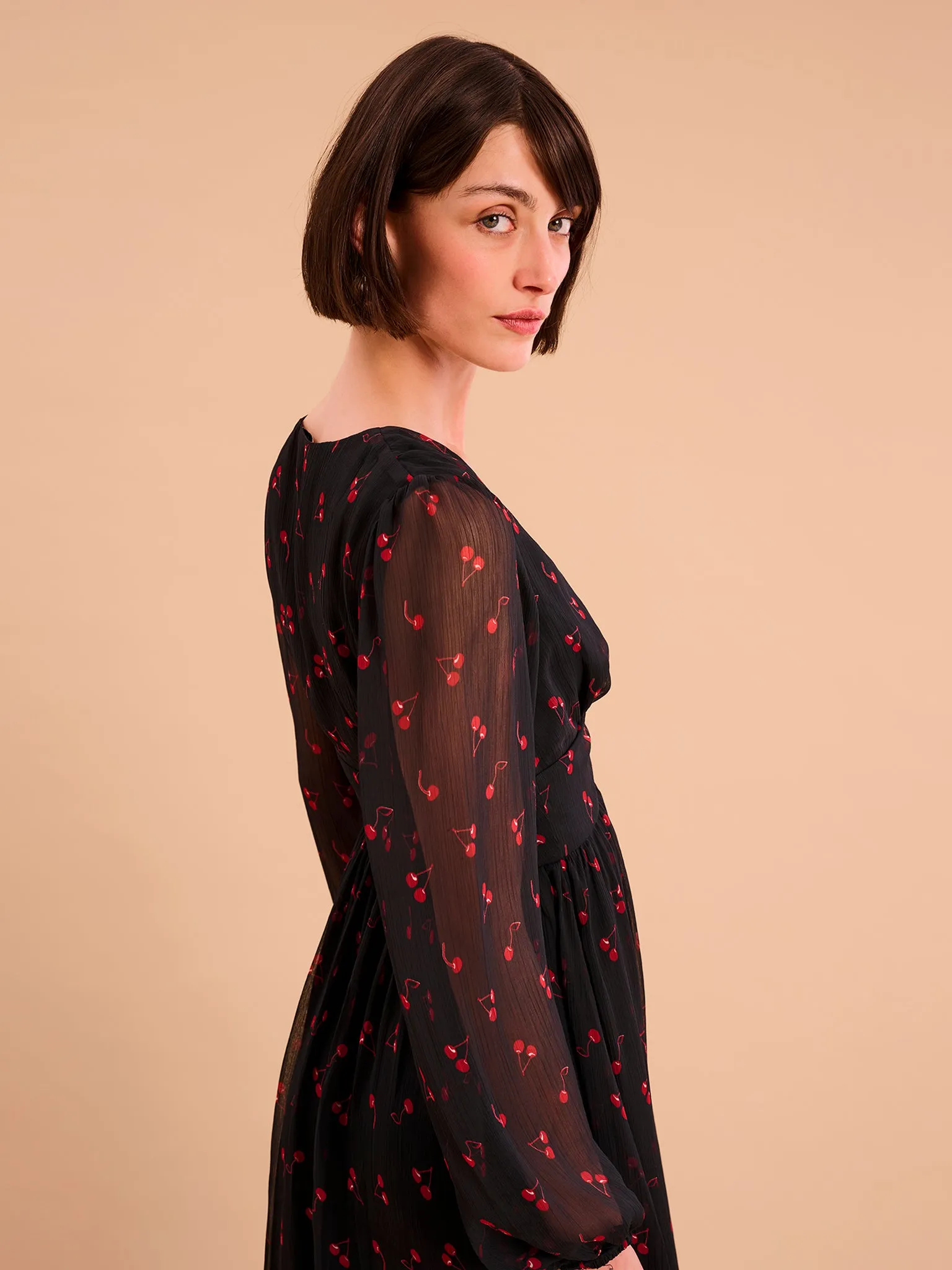 Gabriella Dress in Cherry Print sold by Omnes product image thumbnail 4