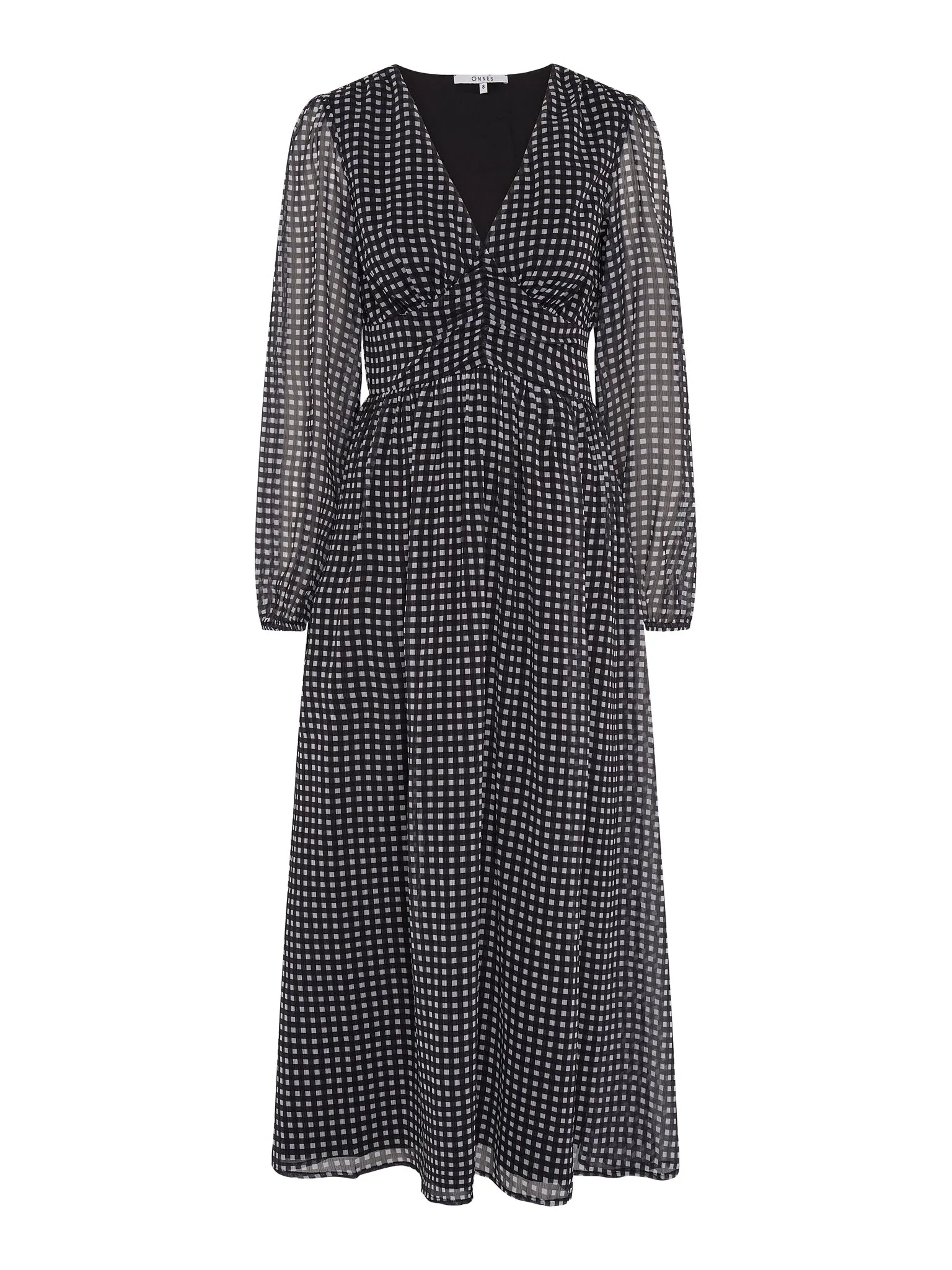 Gabriella Dress in Mono Gingham Print sold by Omnes product image thumbnail 5