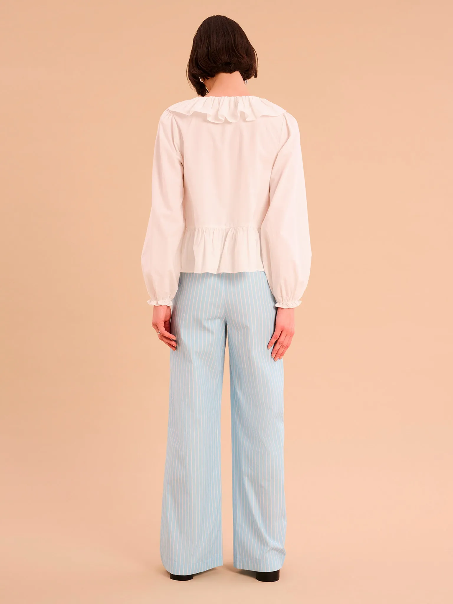 Selena Frill Blouse in White sold by Omnes product image thumbnail 4