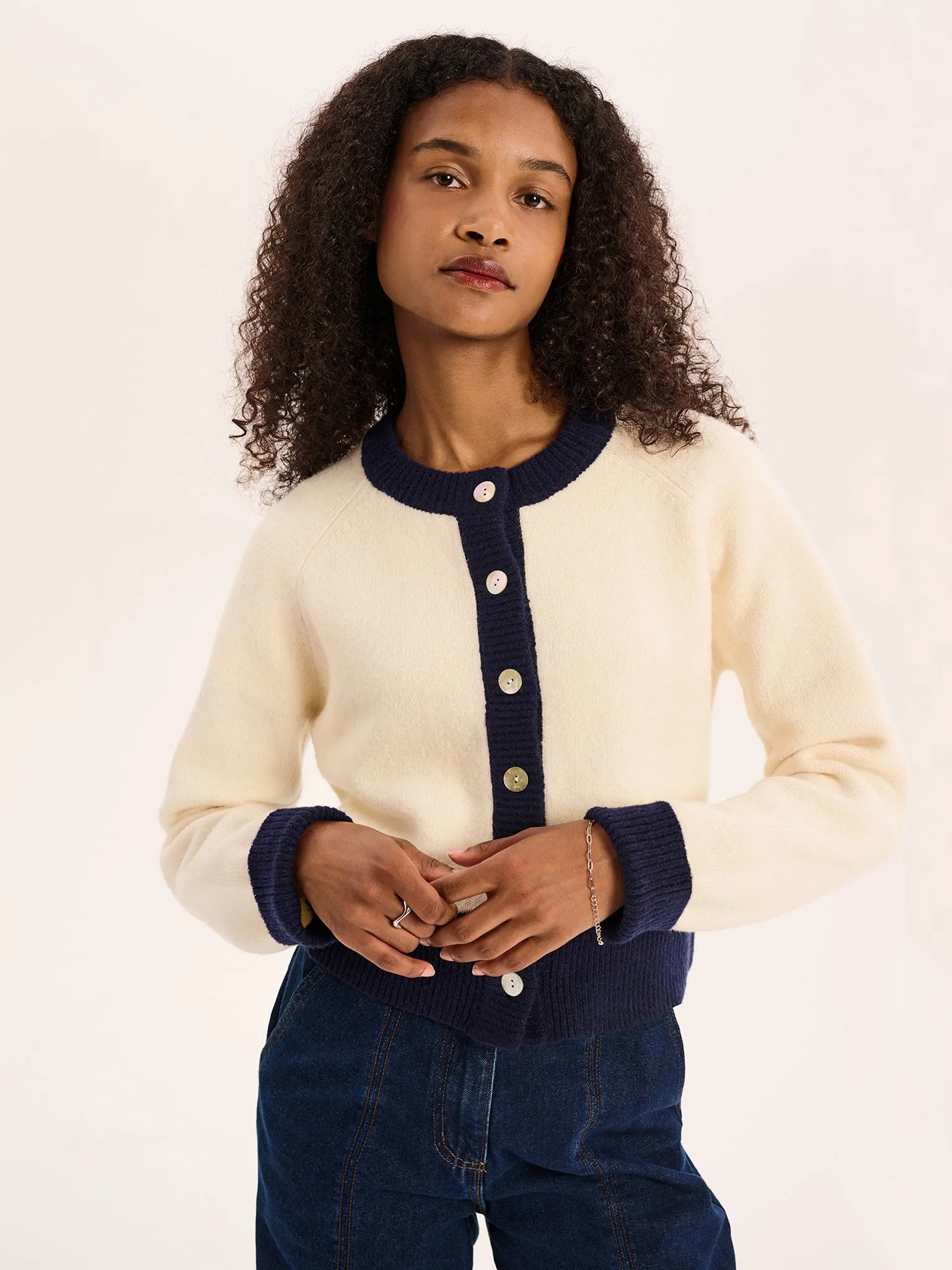 August Fluffy Cardigan in Cream sold by Omnes product image thumbnail 4