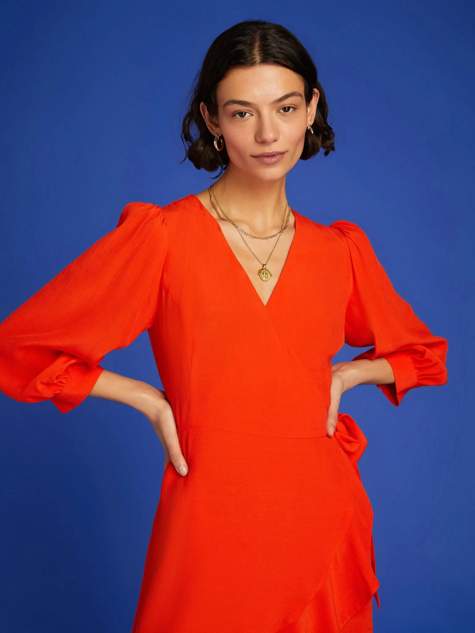 Rosalyn Mini Dress in Spicy Orange sold by Omnes product image thumbnail 5