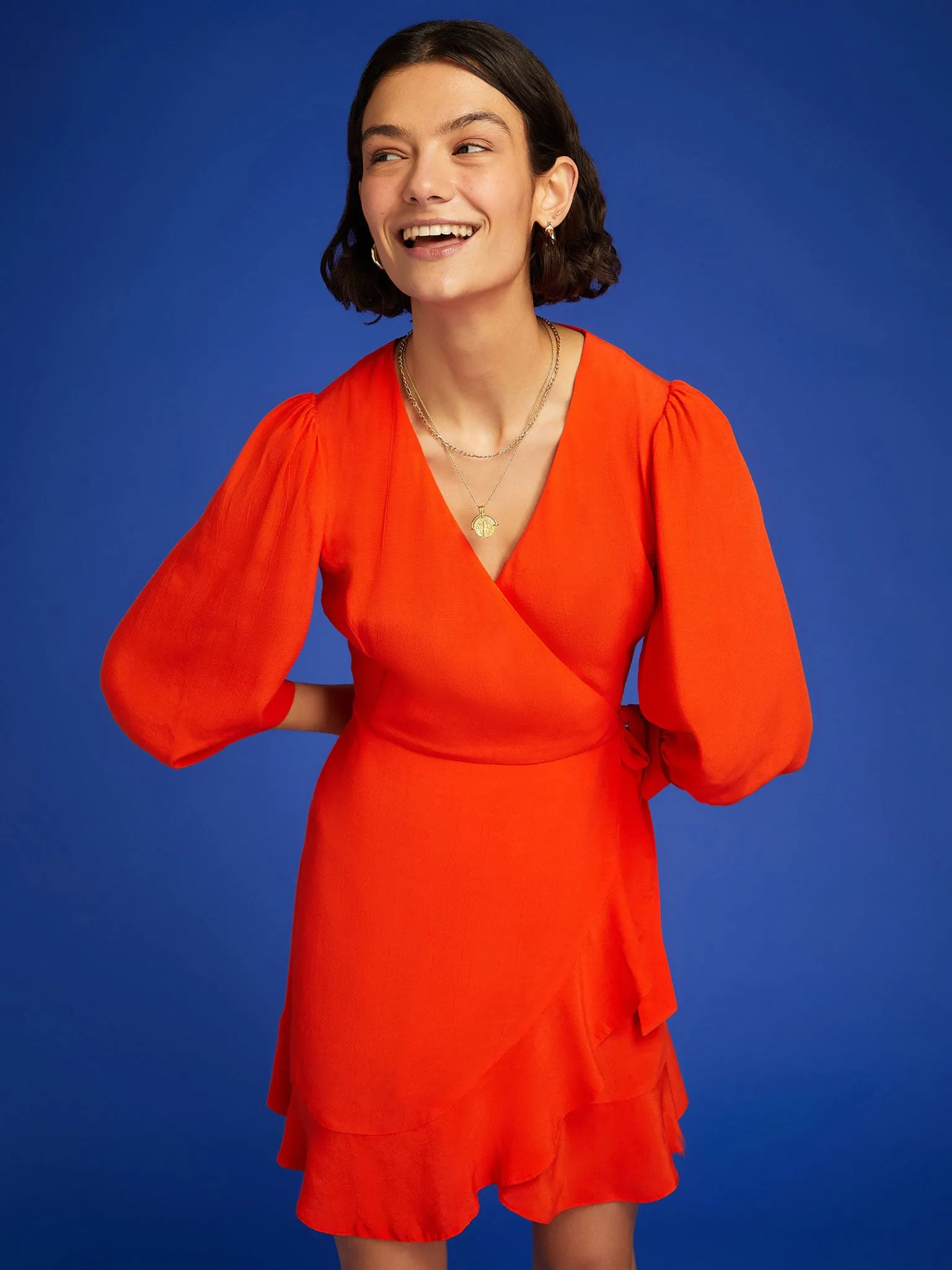 Rosalyn Mini Dress in Spicy Orange sold by Omnes product image thumbnail 2