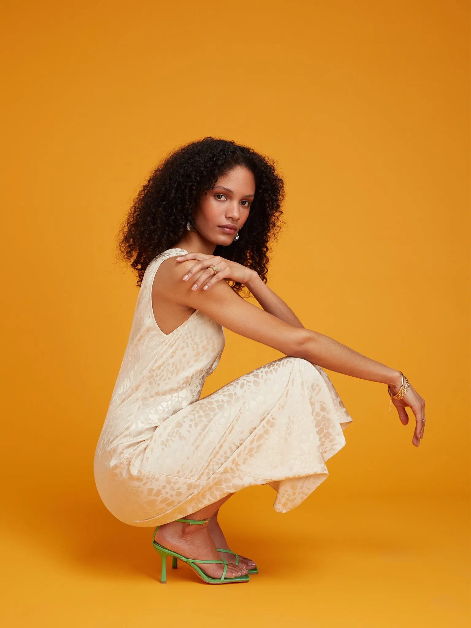 Iris Maxi Dress in Champagne sold by Omnes product image thumbnail 5