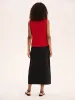 Olive Denim Skirt in Black sold by Omnes