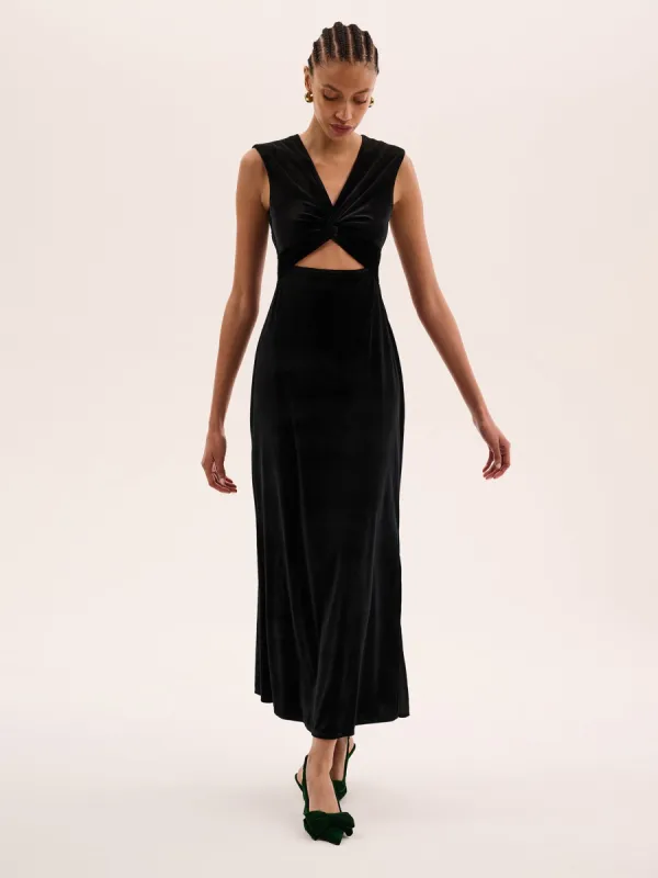 Marin Velvet Dress in Black sold by Omnes