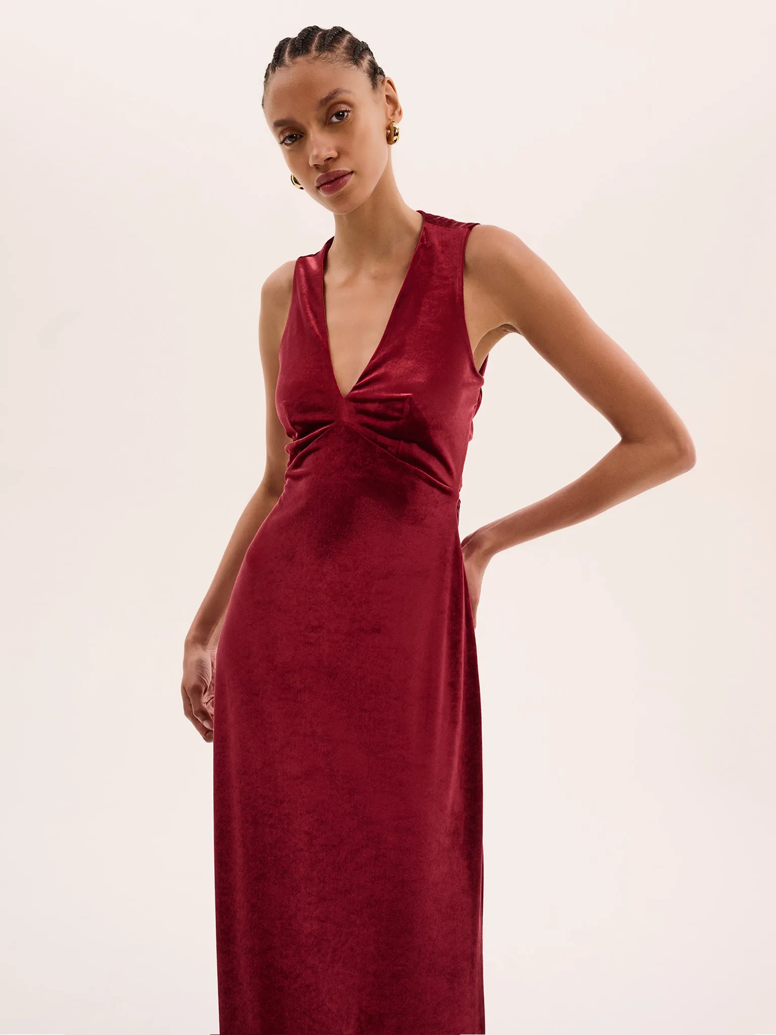 Nova Velvet Dress in Red sold by Omnes product image thumbnail 4