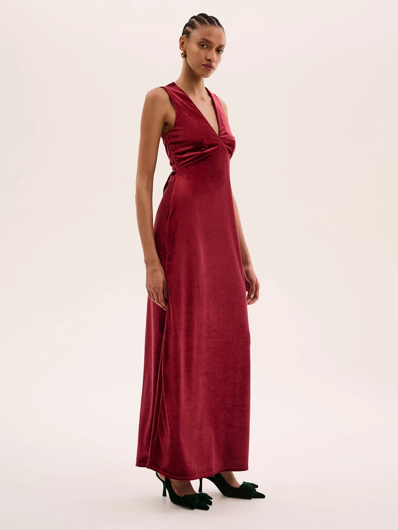 Nova Velvet Dress in Red sold by Omnes product image thumbnail 3
