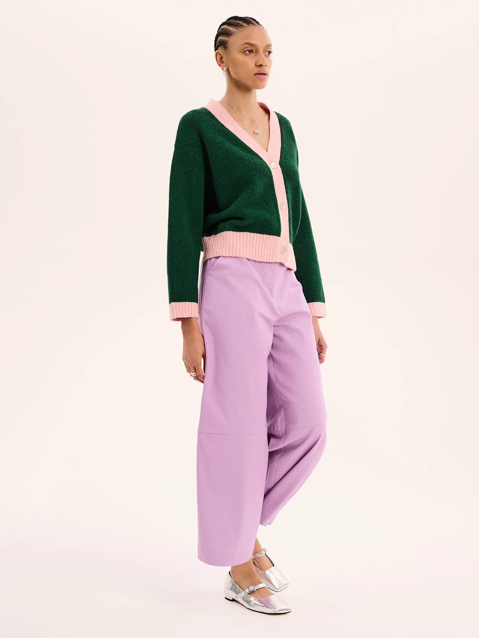 Henni Cardigan in Green and Pink sold by Omnes product image thumbnail 2