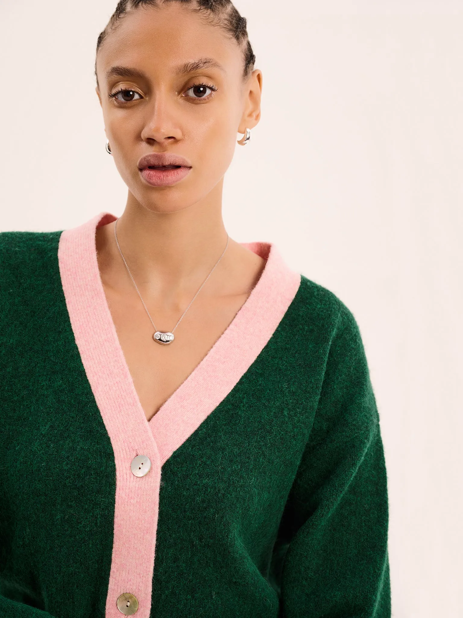 Henni Cardigan in Green and Pink sold by Omnes product image thumbnail 4
