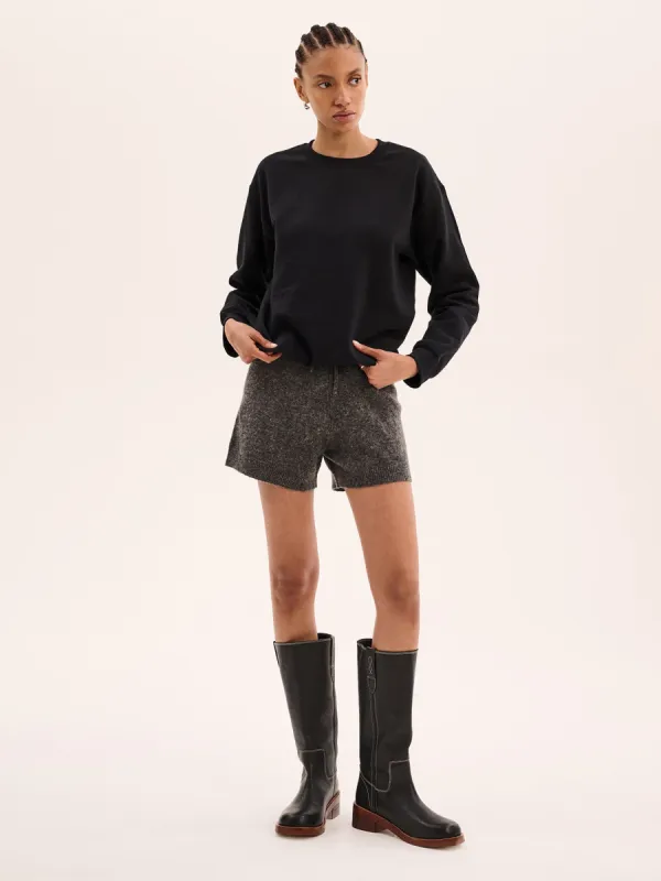 Kayleigh Knit Shorts in Grey Marl sold by Omnes