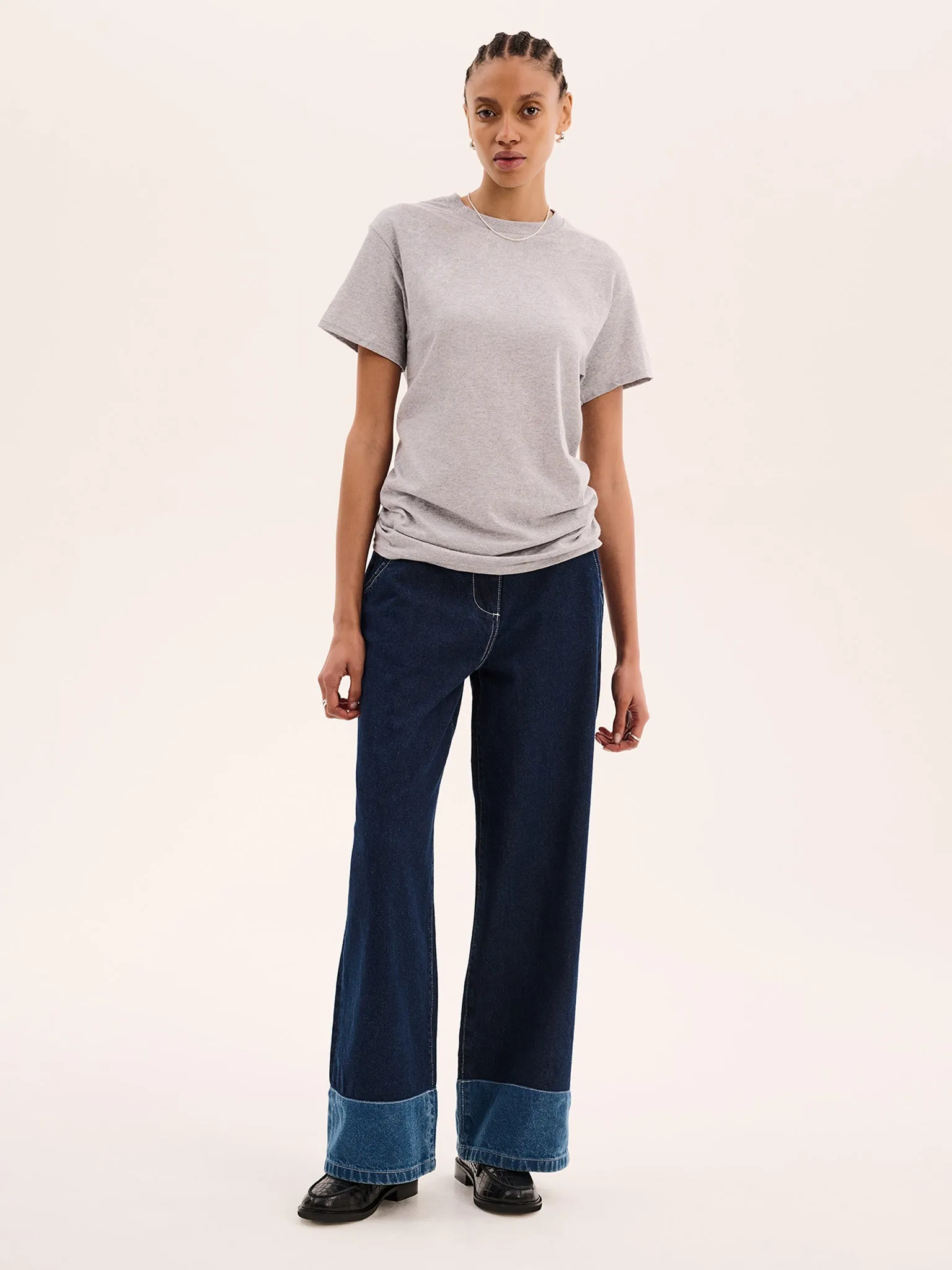 Jack Boyfriend Tee in Grey marl sold by Omnes