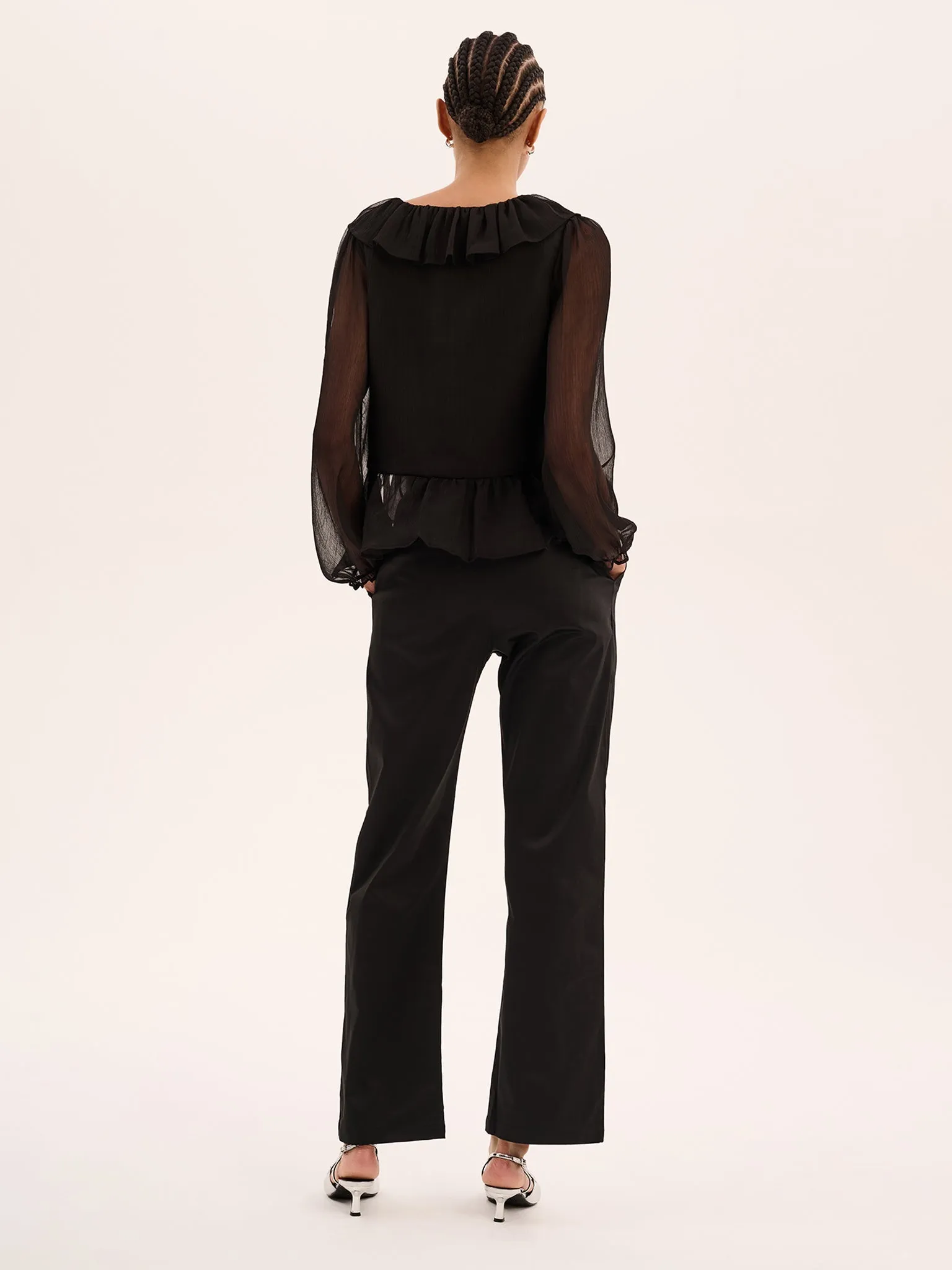 Selina Chiffon Top in Black sold by Omnes product image thumbnail 4