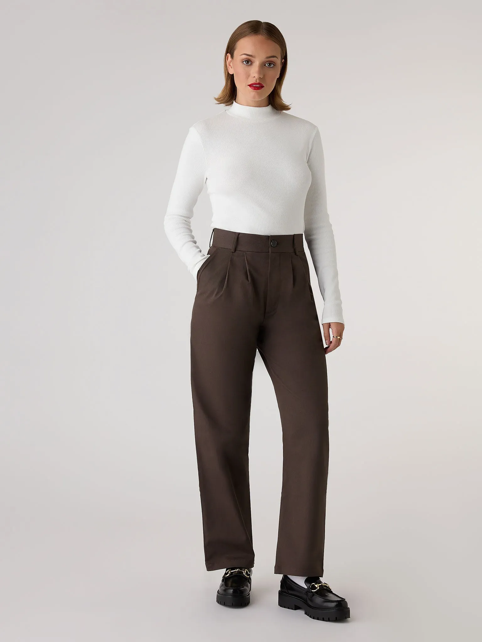 North Mock Neck Top in Cream sold by Omnes