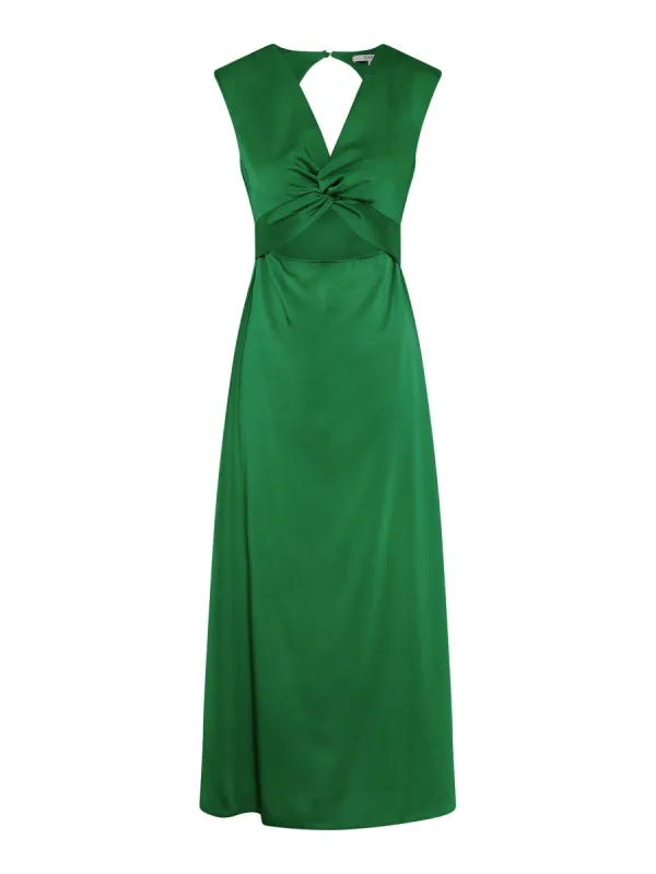 Marin Twist Front Dress in Emerald Green sold by Omnes