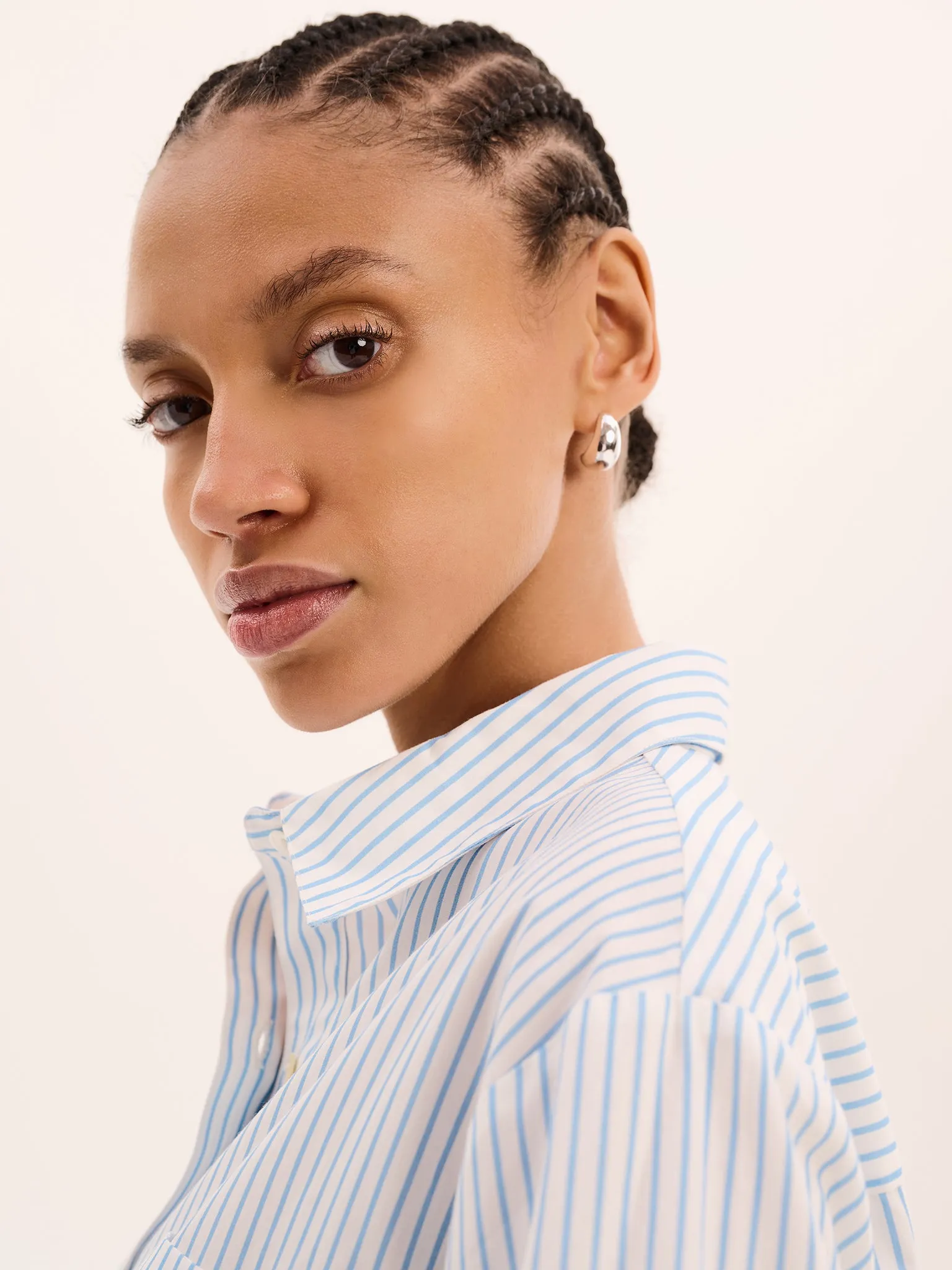 Nala Stripe Tie Back Shirt in Light Blue Stripe sold by Omnes product image thumbnail 5