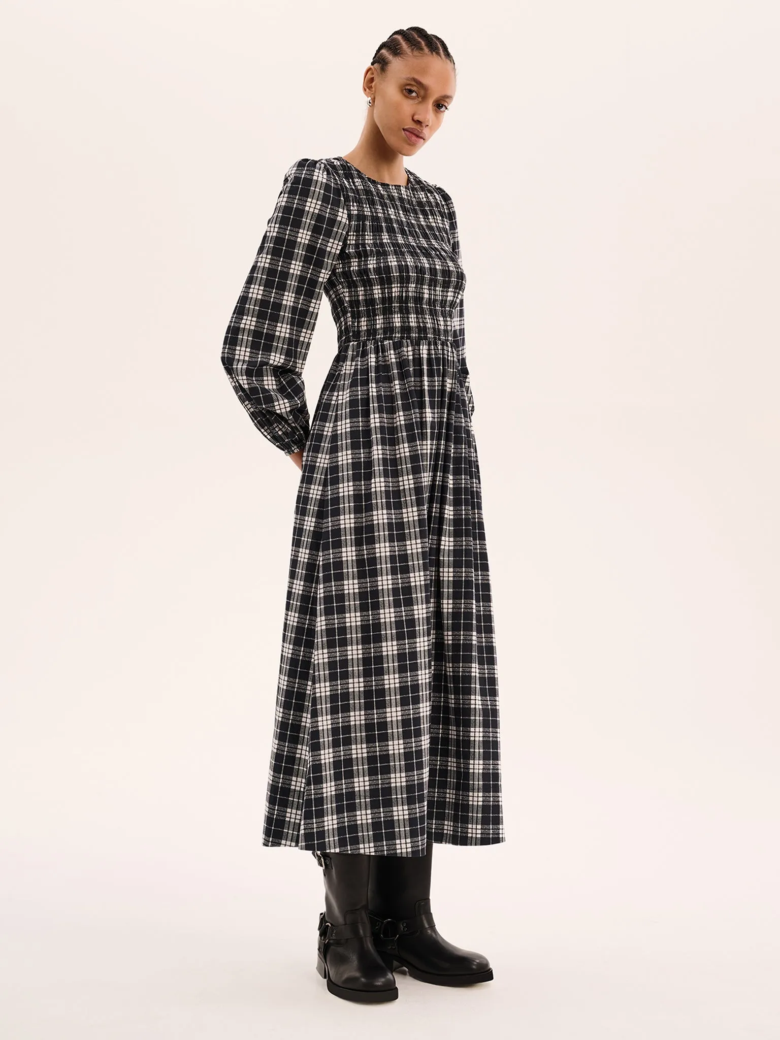 Saint Dress in Mono Check sold by Omnes product image thumbnail 2
