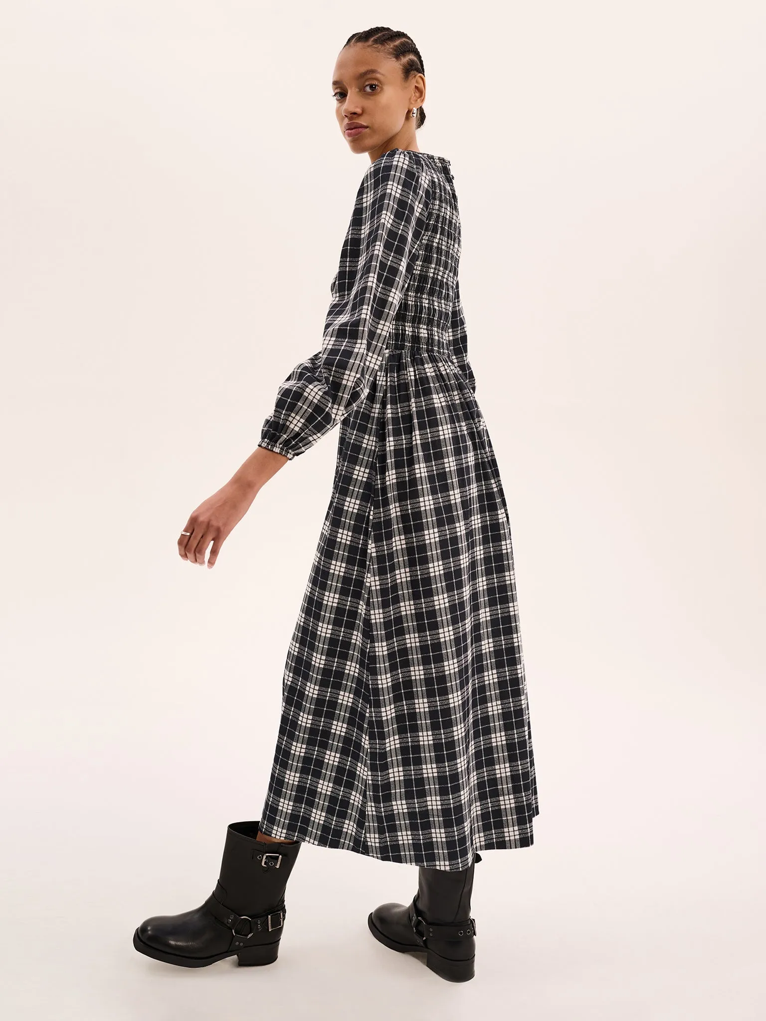 Saint Dress in Mono Check sold by Omnes product image thumbnail 4