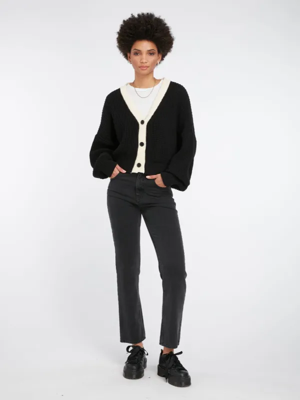 Hopper Cotton Cardigan in Black/White sold by Omnes