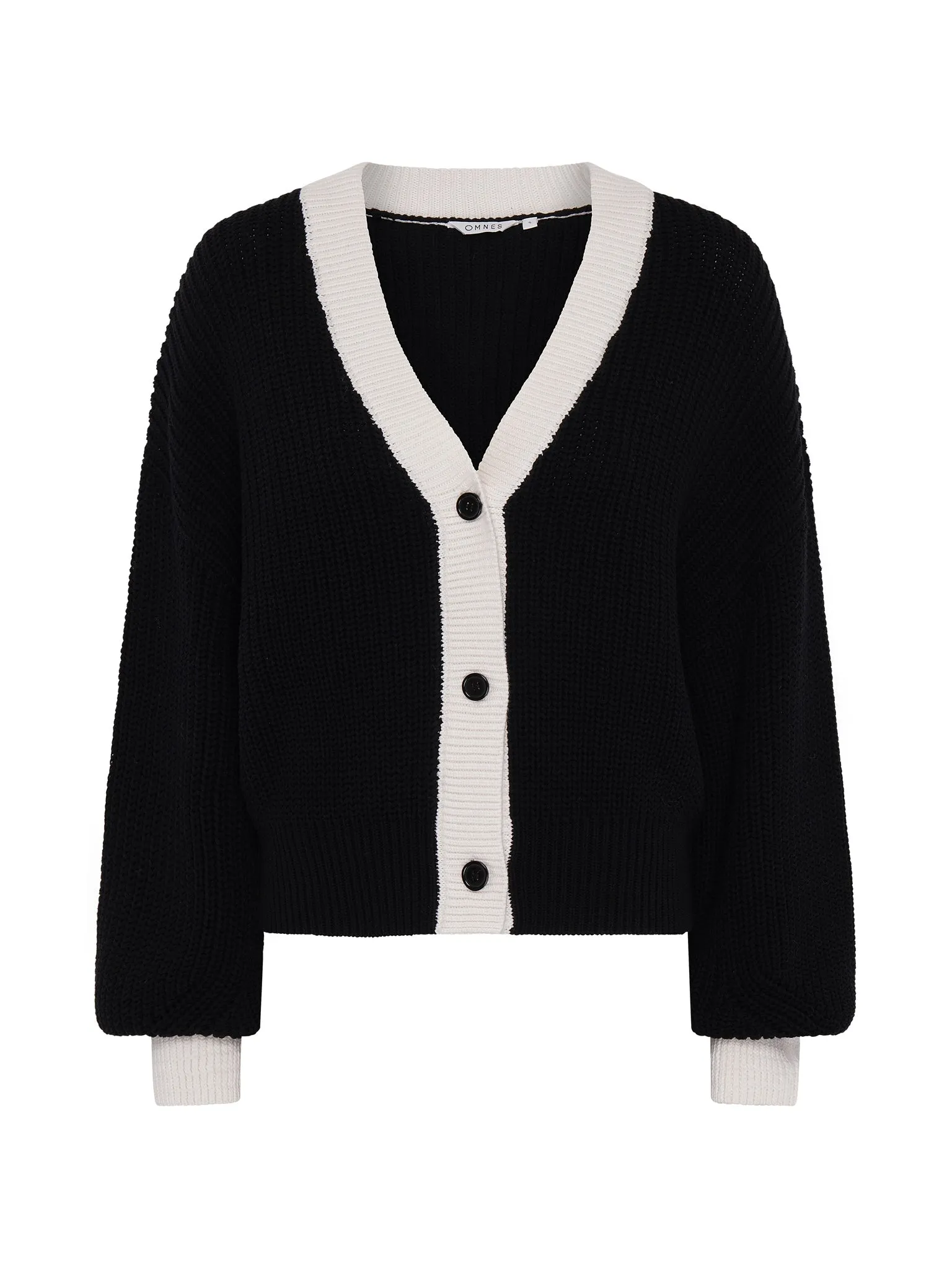Hopper Cotton Cardigan in Black/White sold by Omnes product image thumbnail 5