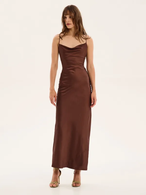 Ginny Dress in Chocolate sold by Omnes