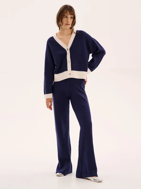 Henni Cardigan in Navy/Cream made by Omnes