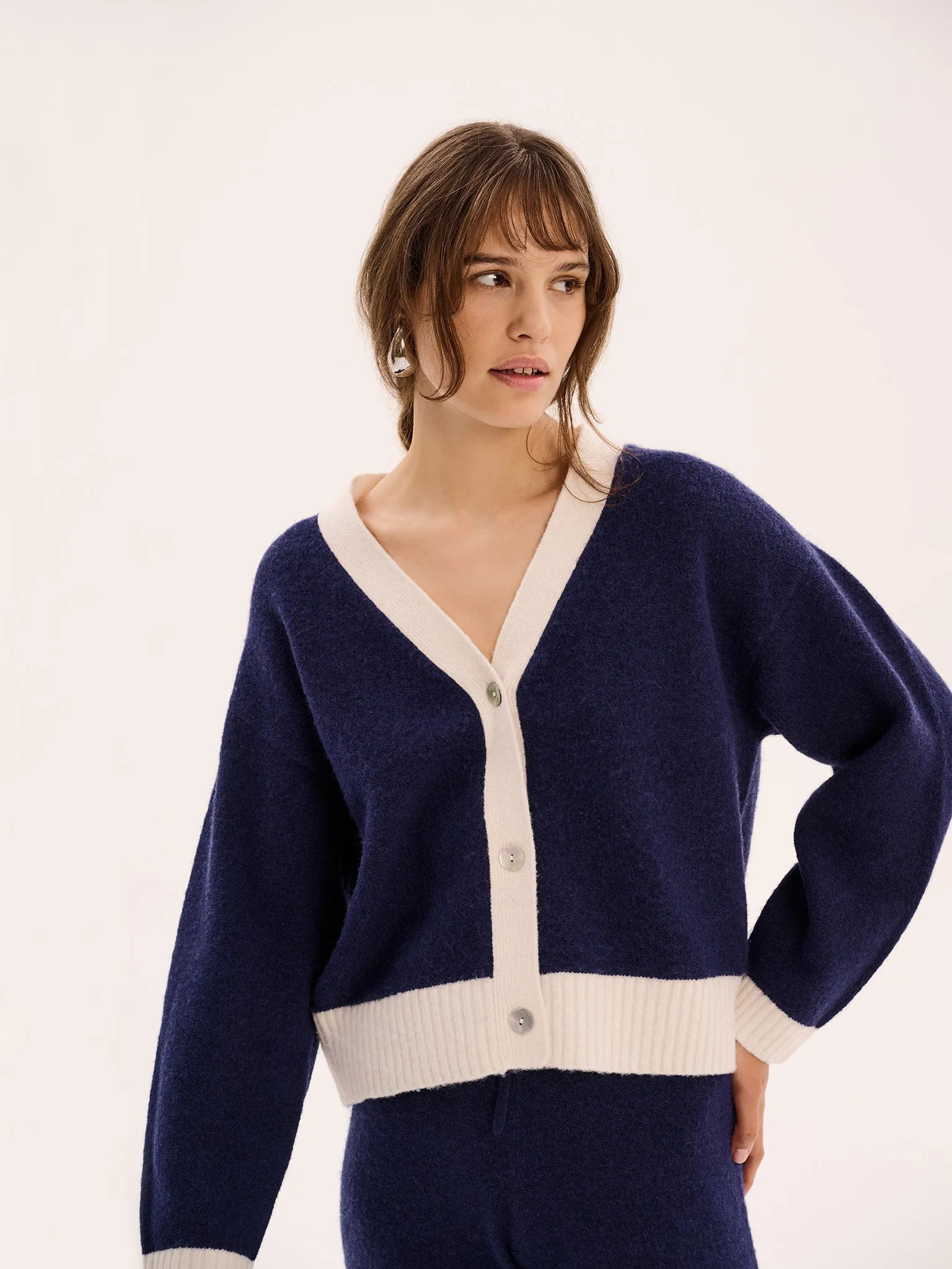 Henni Cardigan in Navy/Cream sold by Omnes product image thumbnail 4