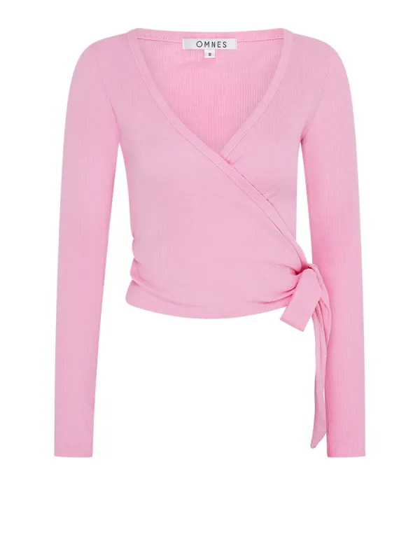 Napeta Ballet Wrap Top in Pink sold by Omnes