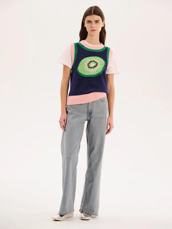 Bobbi Kiwi Vest in Navy sold by Omnes