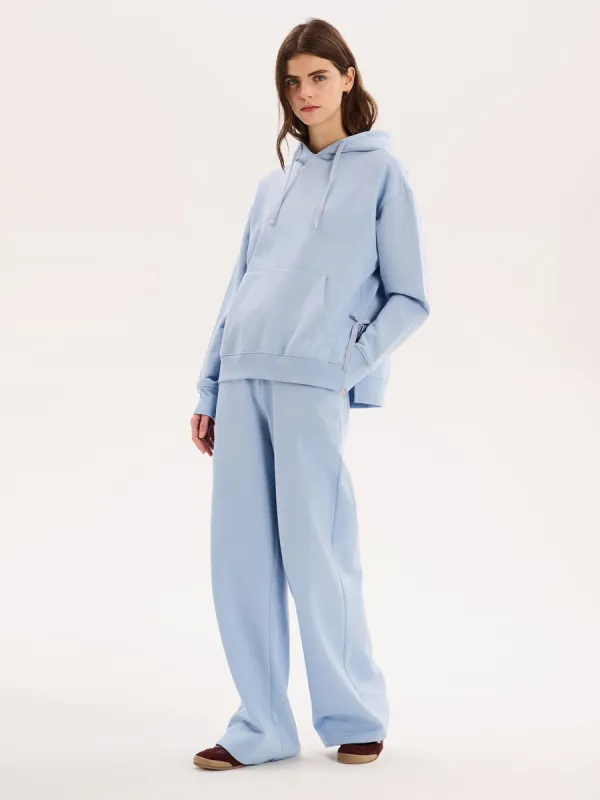 Tie Pullover Hoodie in Light Blue sold by Omnes