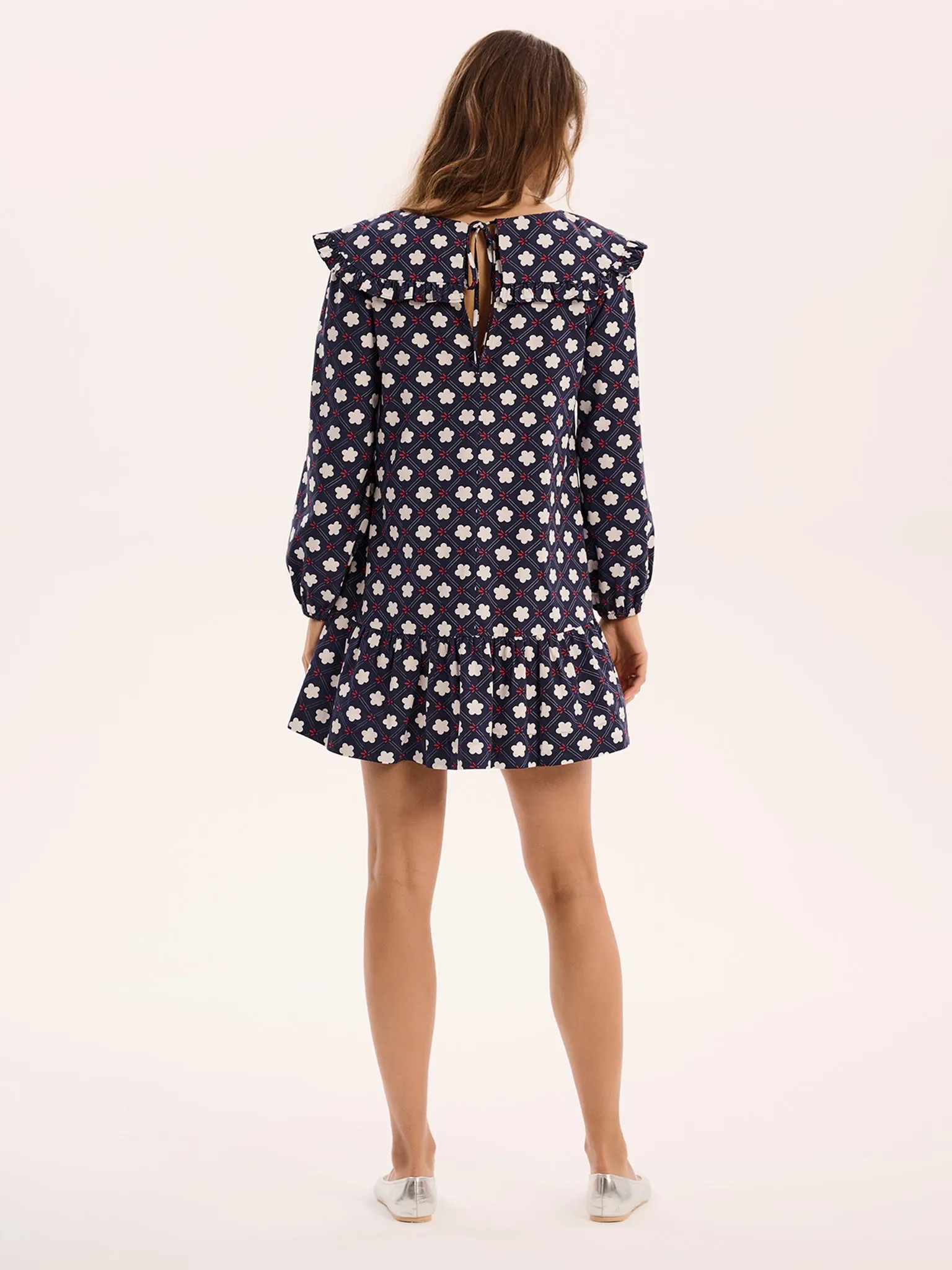 Emili Mini Dress in Navy Print sold by Omnes product image thumbnail 3