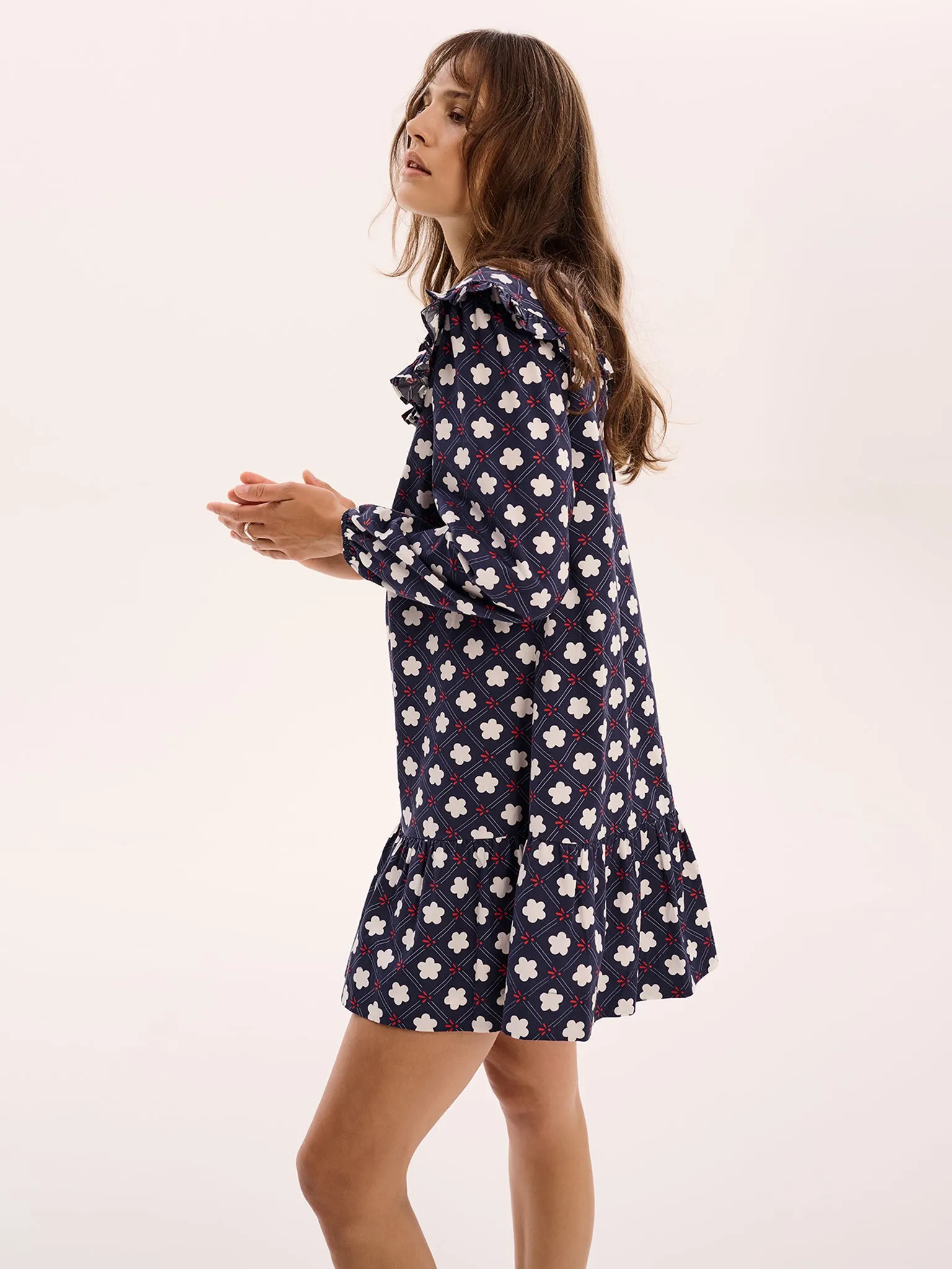 Emili Mini Dress in Navy Print sold by Omnes product image thumbnail 4
