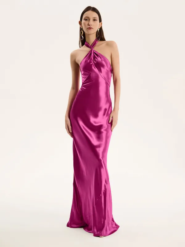 Arles Dress in Magenta sold by Omnes