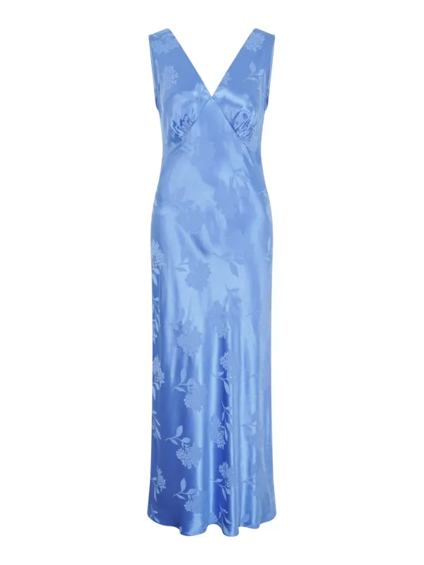 Iris Jacquard Dress in Blue sold by Omnes