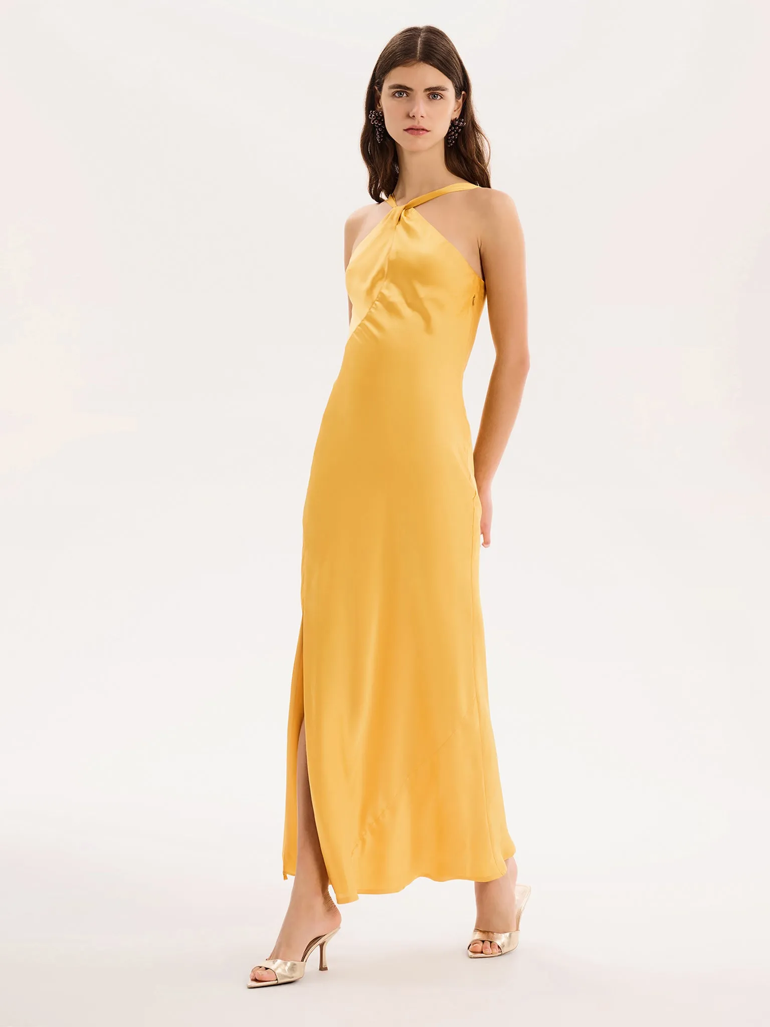 Alessia Dress in Egg Yolk Yellow sold by Omnes product image thumbnail 2
