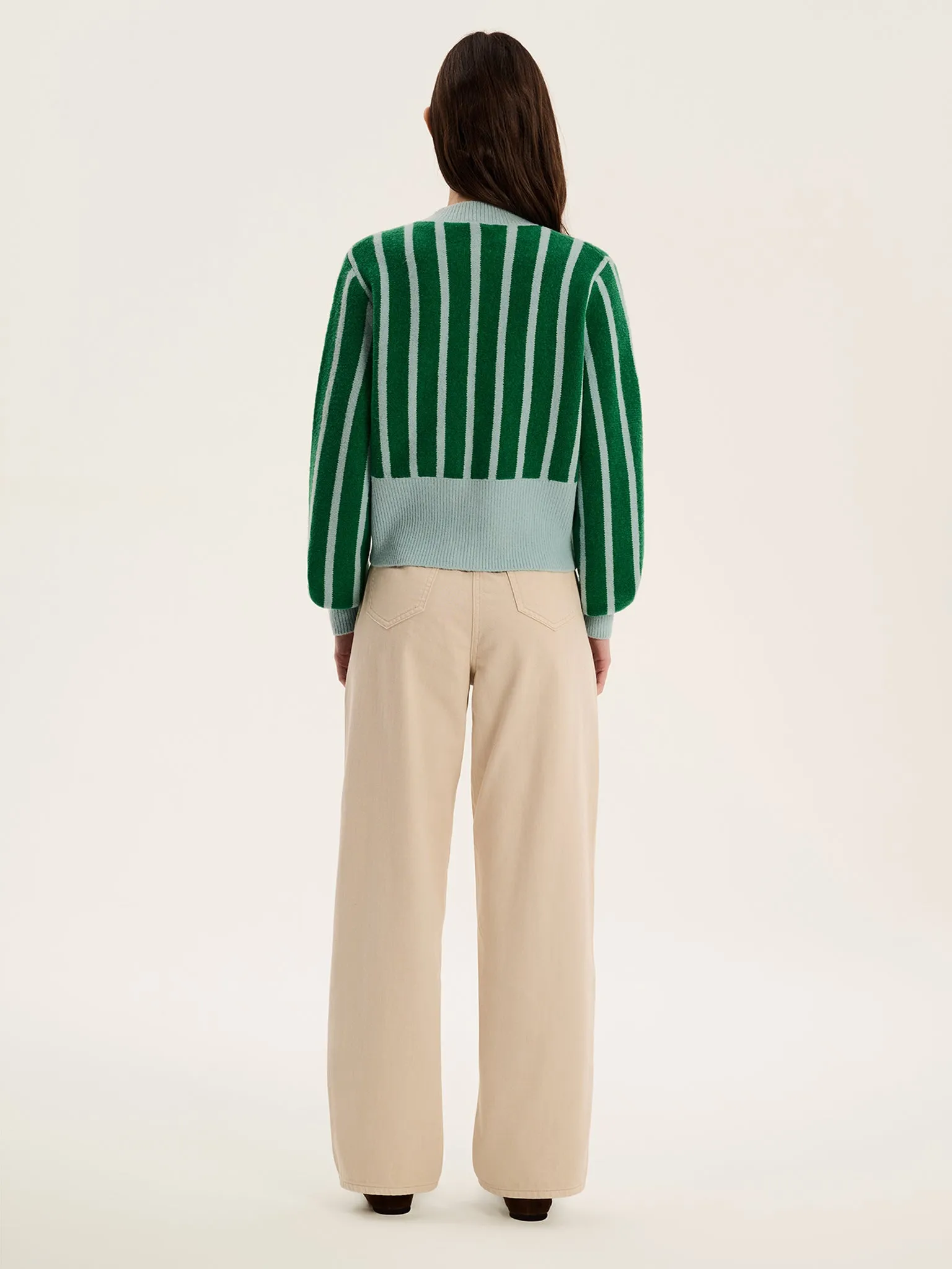 Flynn Stripe Cardigan in Green and Blue sold by Omnes product image thumbnail 3