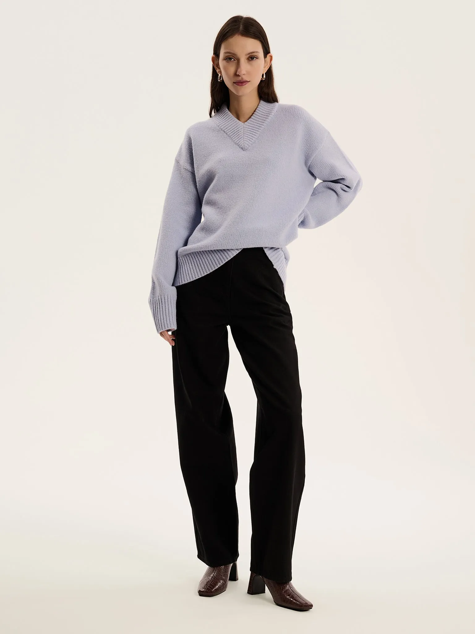 Mandarin Jumper in Light Blue sold by Omnes