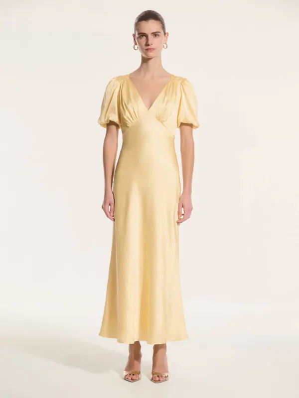 Rosie Dress in Vintage Yellow sold by Omnes