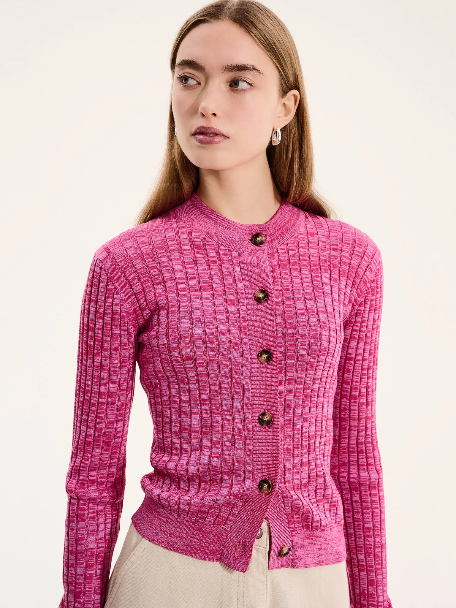 Daisy Cardigan in Space Dye Pink sold by Omnes product image thumbnail 4