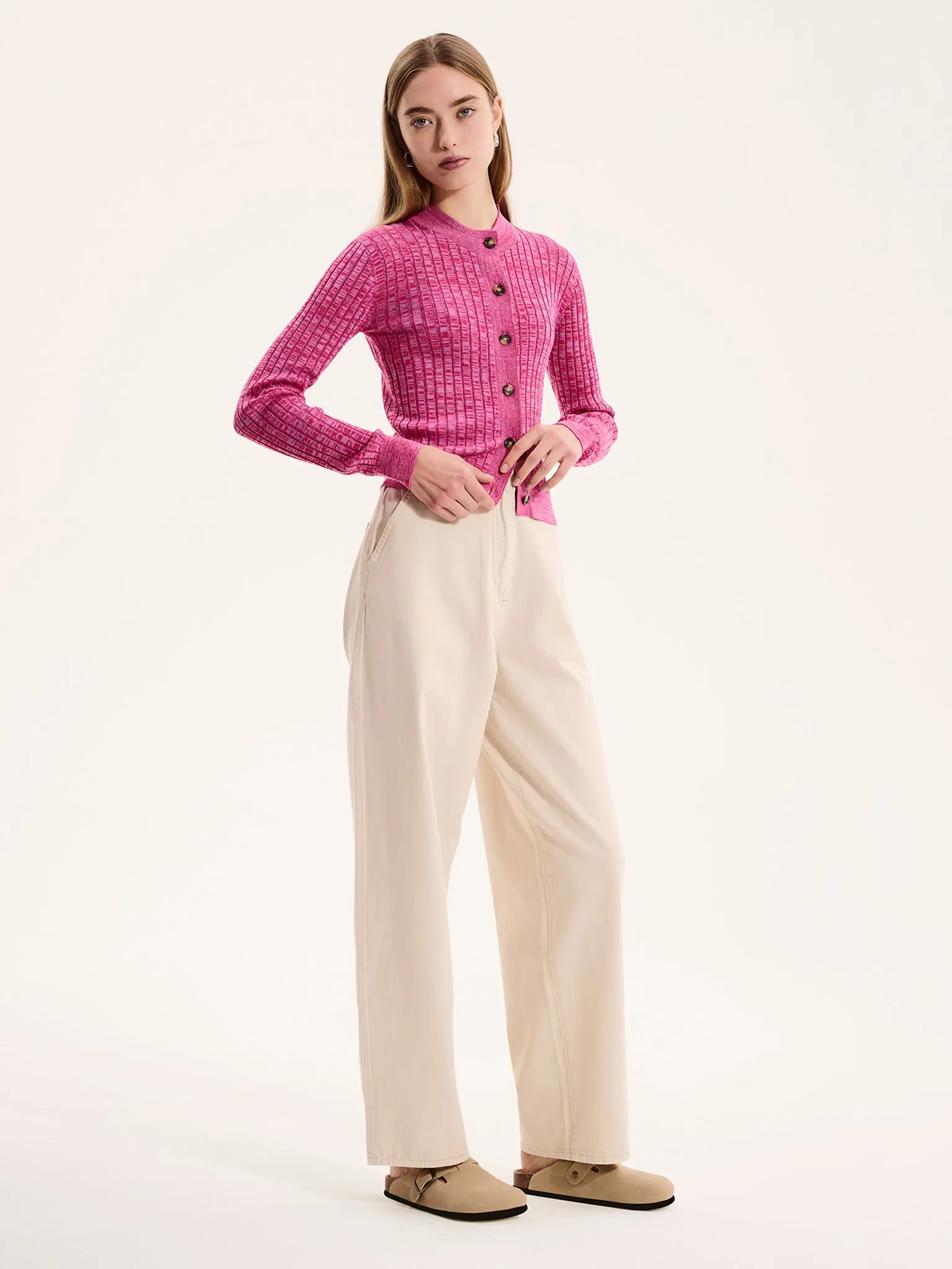 Daisy Cardigan in Space Dye Pink sold by Omnes product image thumbnail 2