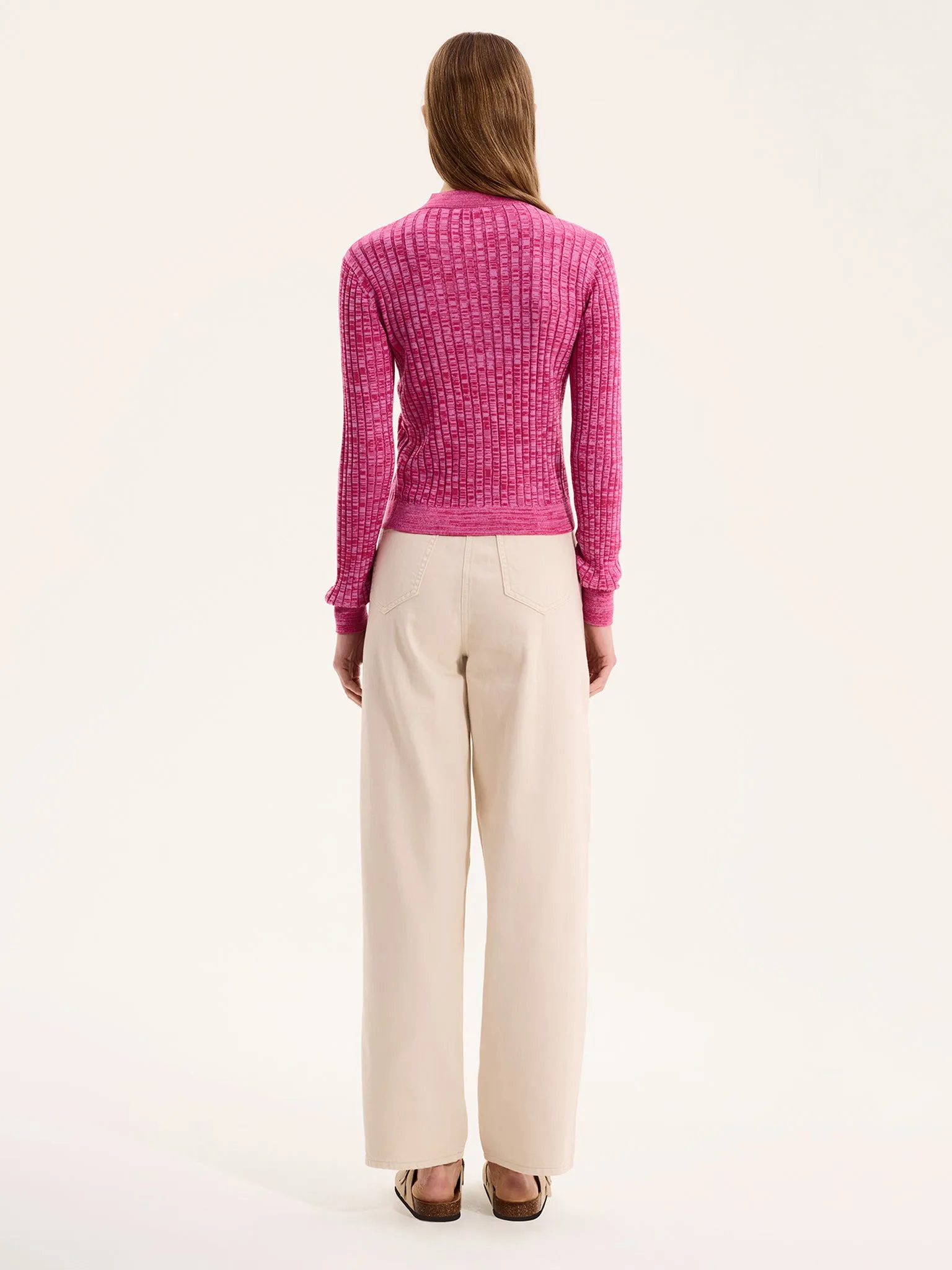 Daisy Cardigan in Space Dye Pink sold by Omnes product image thumbnail 3