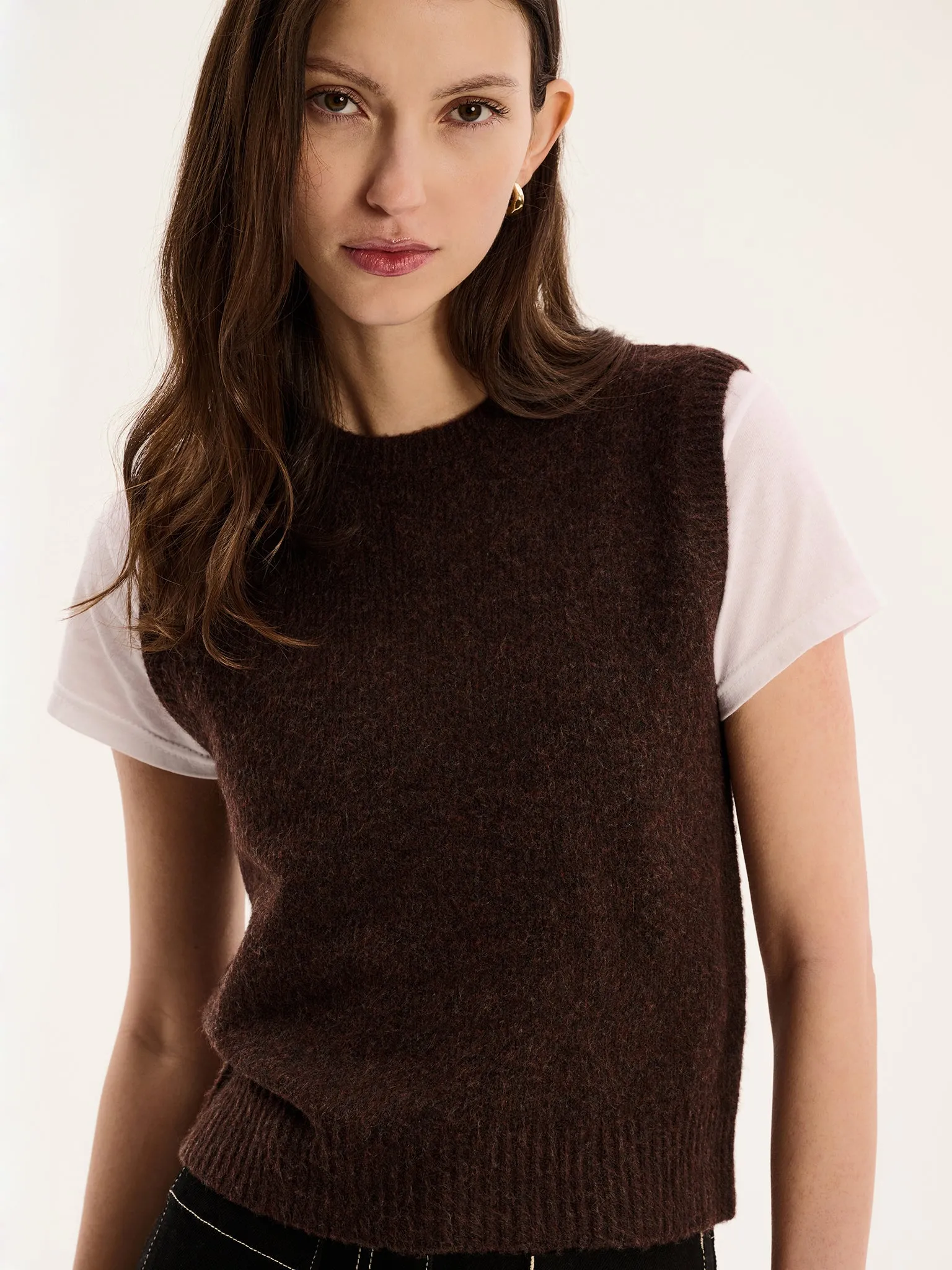 Bob Sweater Vest in Coffee sold by Omnes product image thumbnail 4