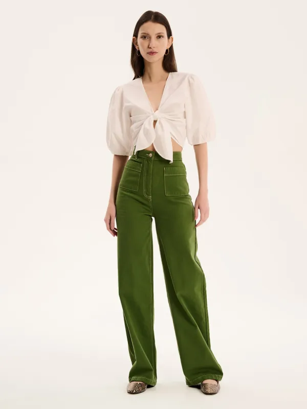 Orielle Jean in Khaki sold by Omnes