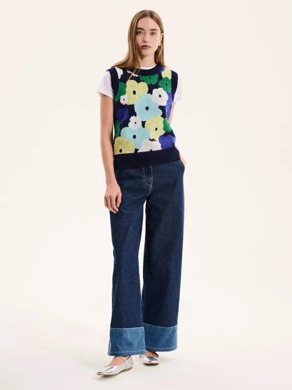 Bobbi Oversized Floral Sweater Vest sold by Omnes