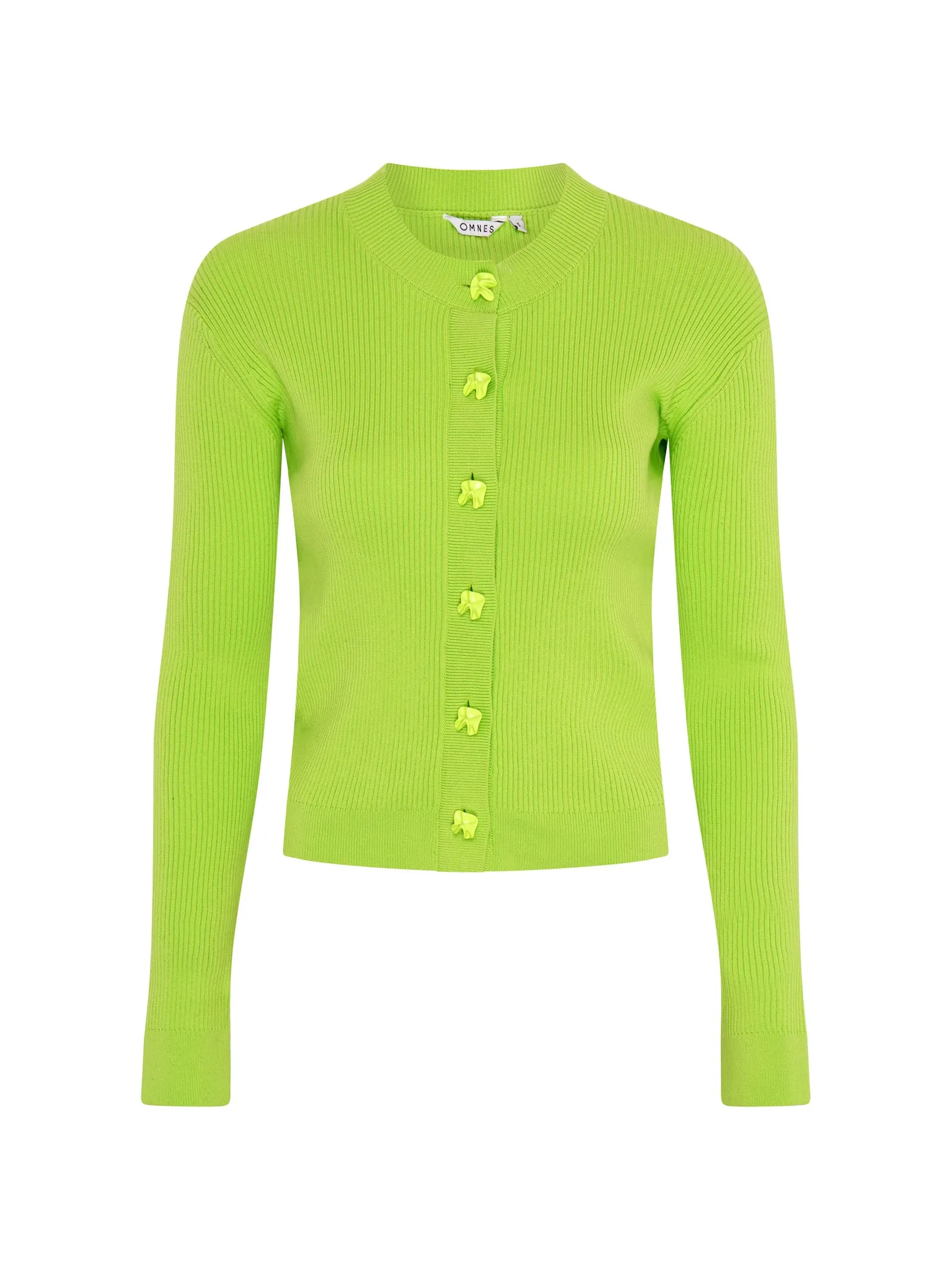 Daisy Rib Cardigan in Lime Green sold by Omnes product image thumbnail 5