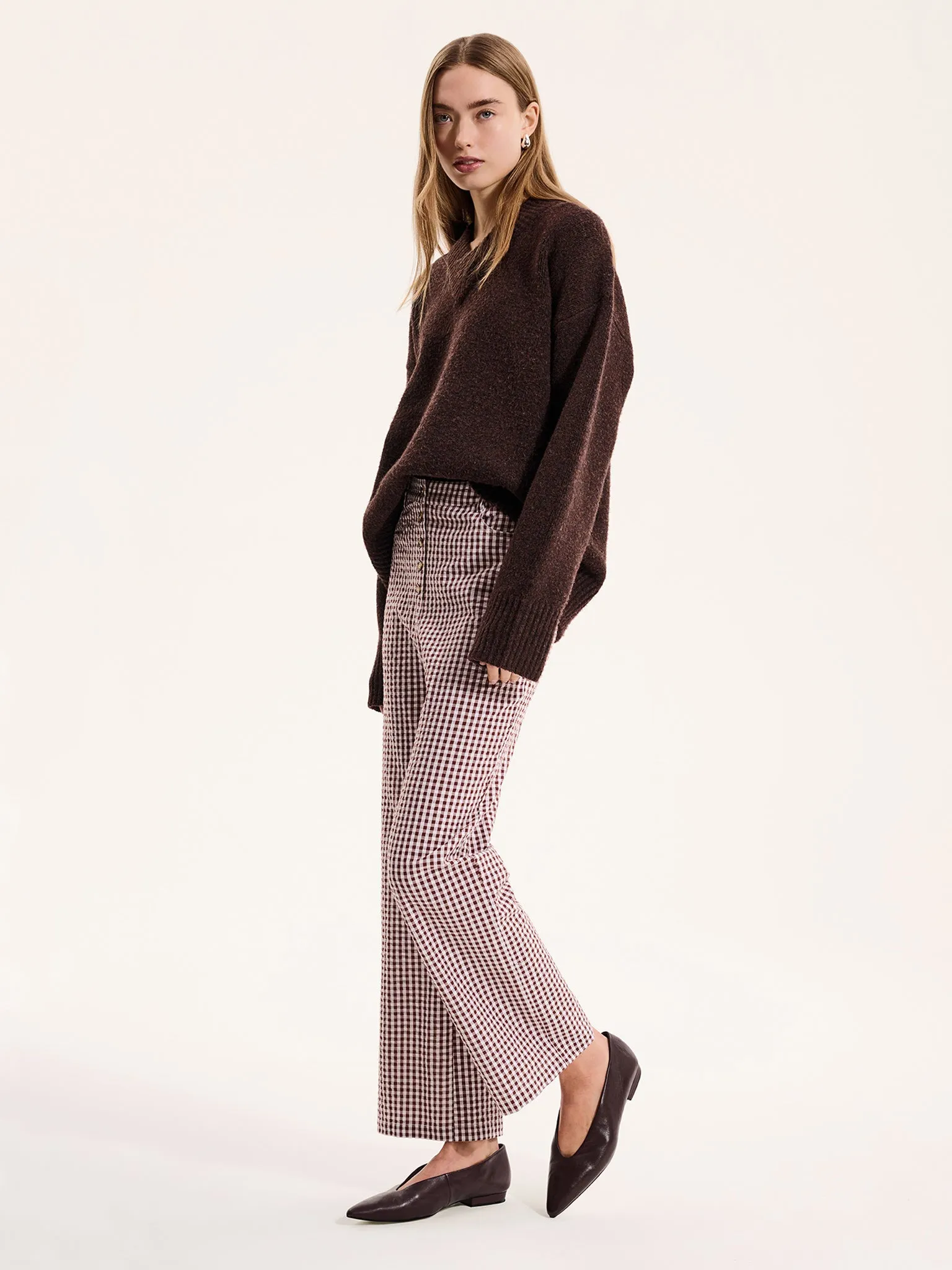 Elodie Trouser in Brown sold by Omnes