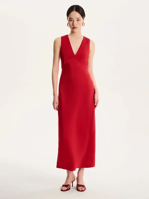 Nova Dress in Barbados Cherry sold by Omnes