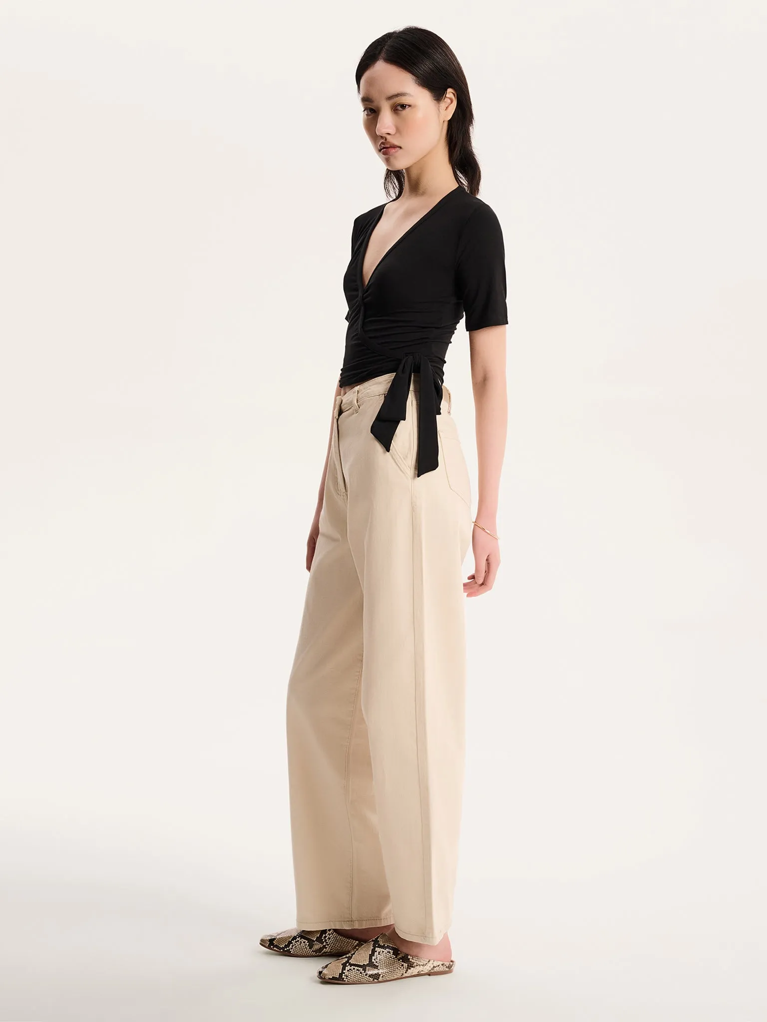 Venus Wrap Top in Black sold by Omnes product image thumbnail 2