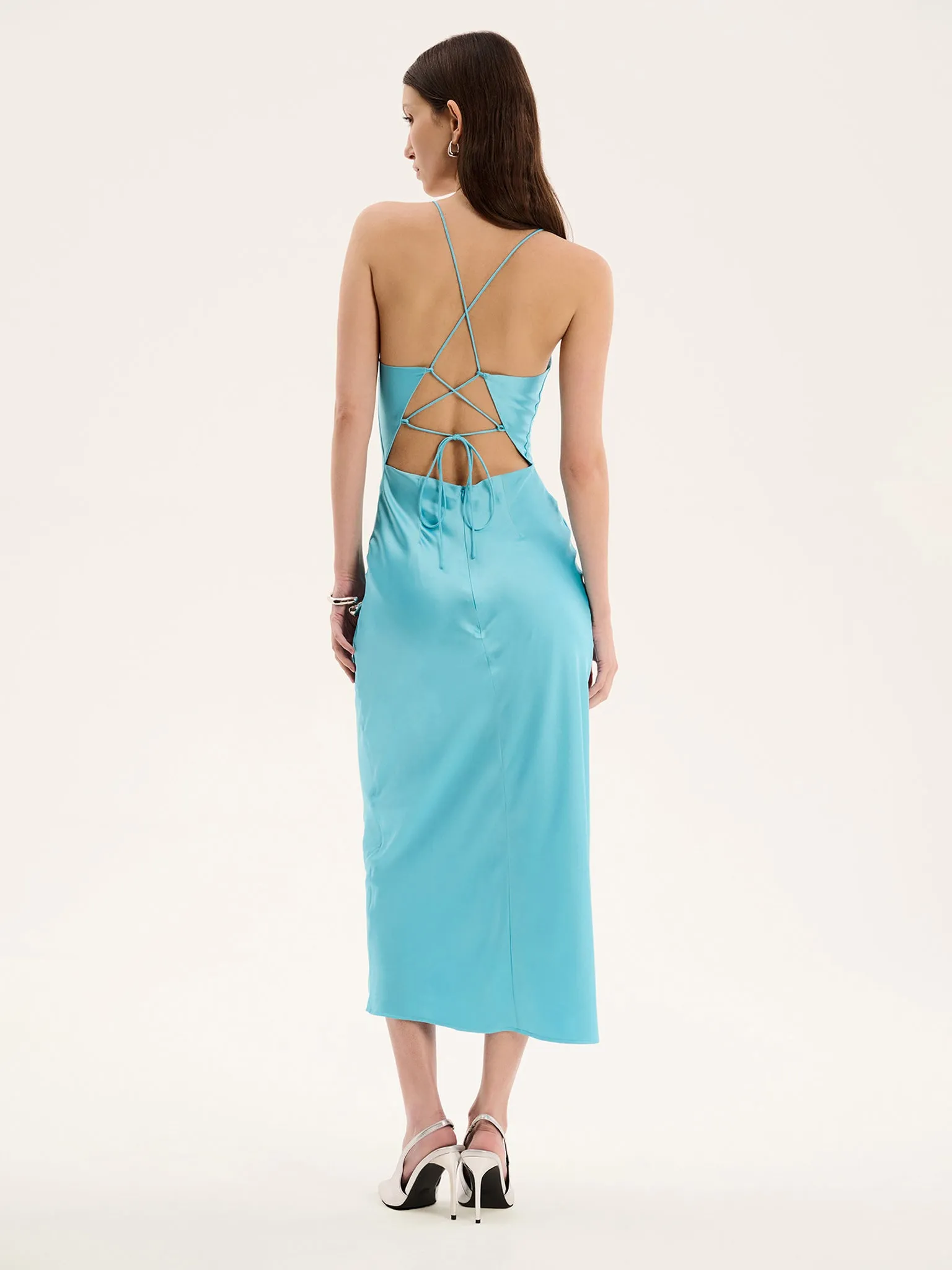 Riviera Midi Dress in Turquoise sold by Omnes product image thumbnail 2