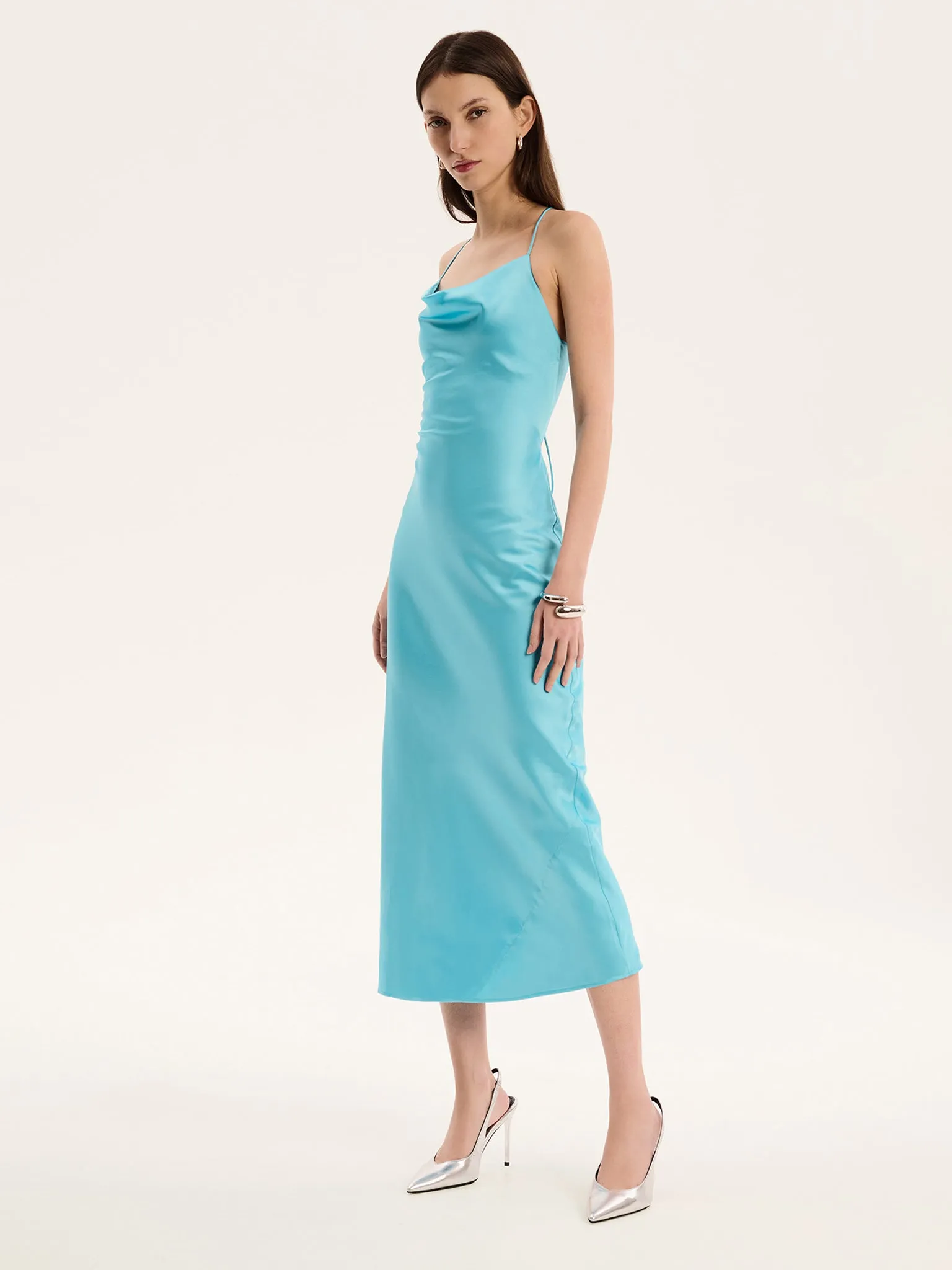 Riviera Midi Dress in Turquoise sold by Omnes product image thumbnail 3